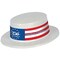 24 Pack Bulk White Plastic Skimmer Hat Patriotic Semiquincentennial